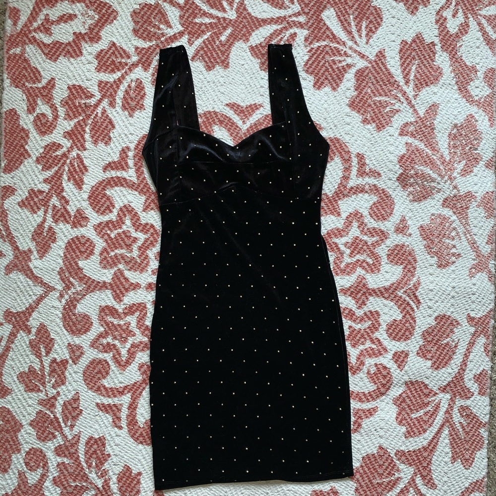 Black gold studded dress